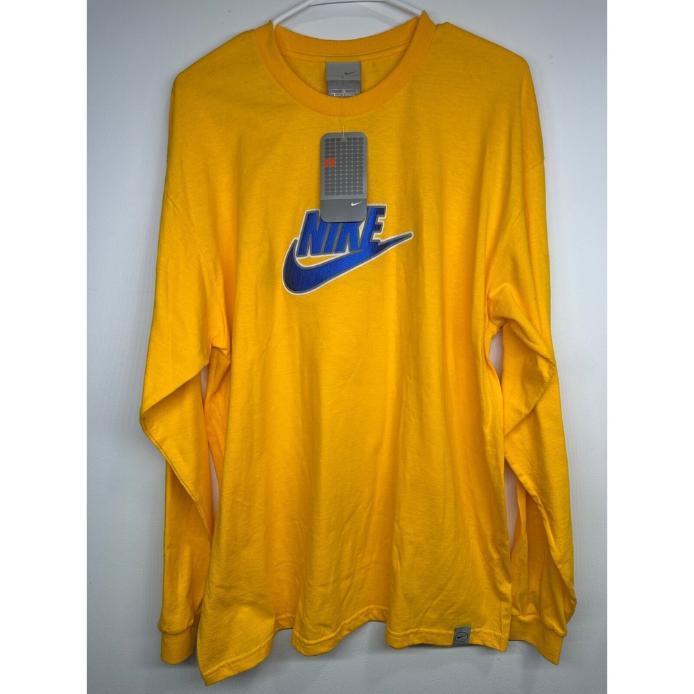 Vintage Nike Long Sleeve Crew Neck Shirt Men's Large Center Swoosh -‎ NWT